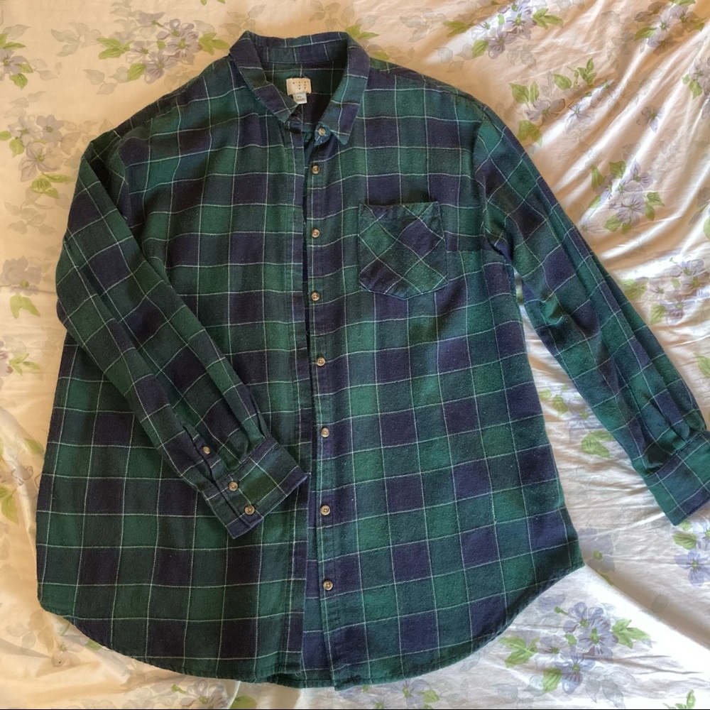 Green and navy flannel